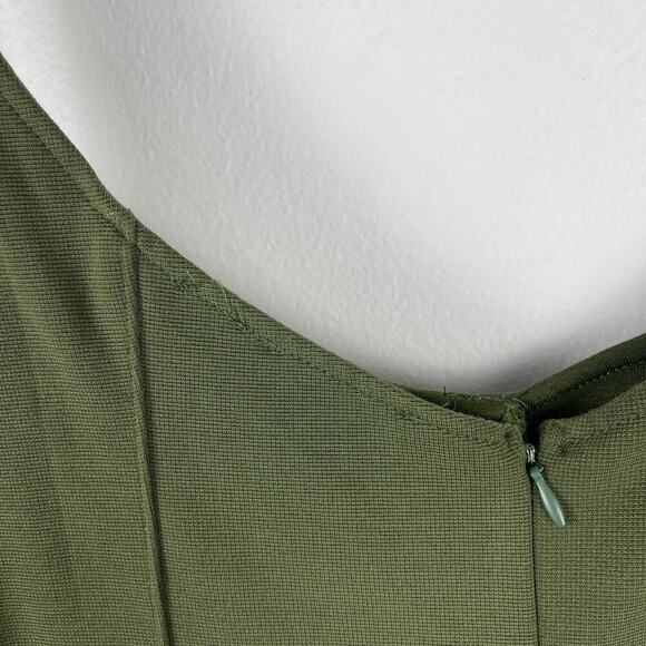 Anthropologie Maeve Knit Button Detail Midi Dress Moss Green Sleeveless Size 20W - Picture 10 of 15